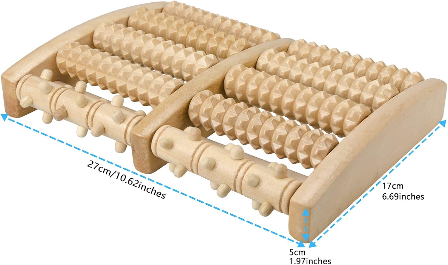Wood Foot Massager Roller, Dual Foot Massage Roller for Relief Tired Feet, Pain and Plantar Fasciitis, Massage Tools for Women and Men: Health & Personal Care
