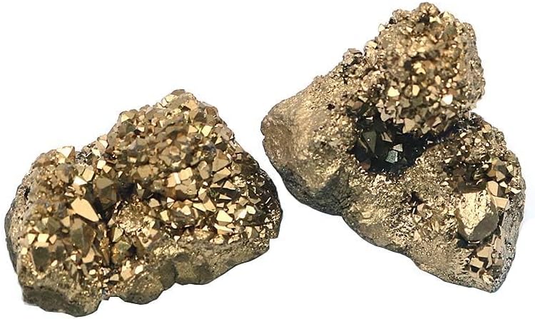 Namvo 2pcs Natural Pyrite Stones and Natural Quartz Crystal Chakra Healing
