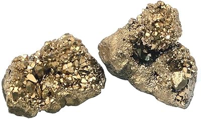 Namvo 2pcs Natural Pyrite Stones and Natural Quartz Crystal Chakra Healing