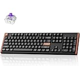 Keychron K10 HE Hall Effect Keyboard Wireless, Magnetic Switch Hot Swappable, Adjustable Actuation Rapid Trigger Mode with Aluminum + Wood Frame, Full-Size Custom RGB for Mac Windows Linux - Black