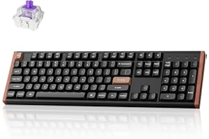 Keychron K10 HE Hall Effect Keyboard Wireless, Magnetic Switch Hot Swappable, Adjustable Actuation Rapid Trigger Mode with Aluminum + Wood Frame, Full-Size Custom RGB for Mac Windows Linux - Black