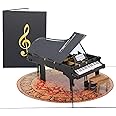 PopLife® Grand Piano 3D Pop Up Card for All Occasions - Happy Birthday, Graduation, Father's Day, Mother's Day, Congratulations, Retirement, Thank You - Musicians, Teachers, Gift for Music Lovers