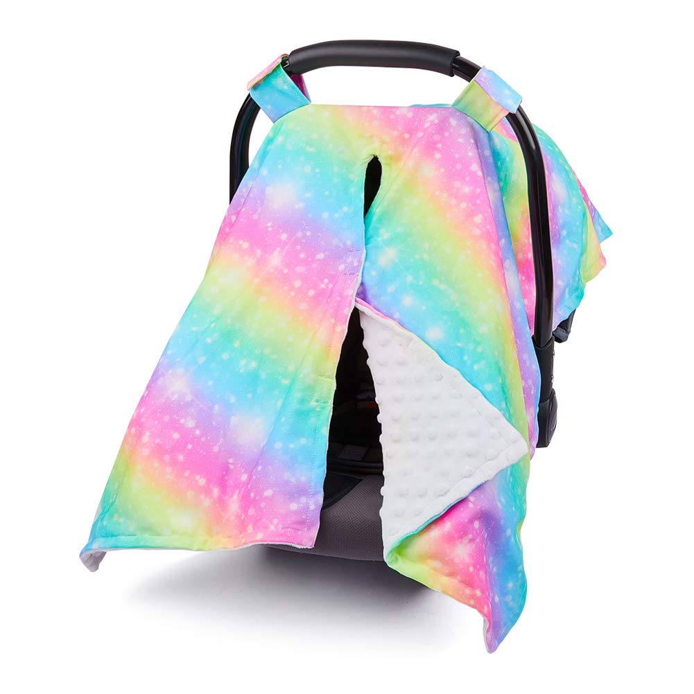 MHJY Carseat Canopy Cover Nursing Cover Breathable Cotton Infant Car Seat Canopy Carseat Cover Nursing Scarf for Boy Girl Baby Shower Gift,Rainbow