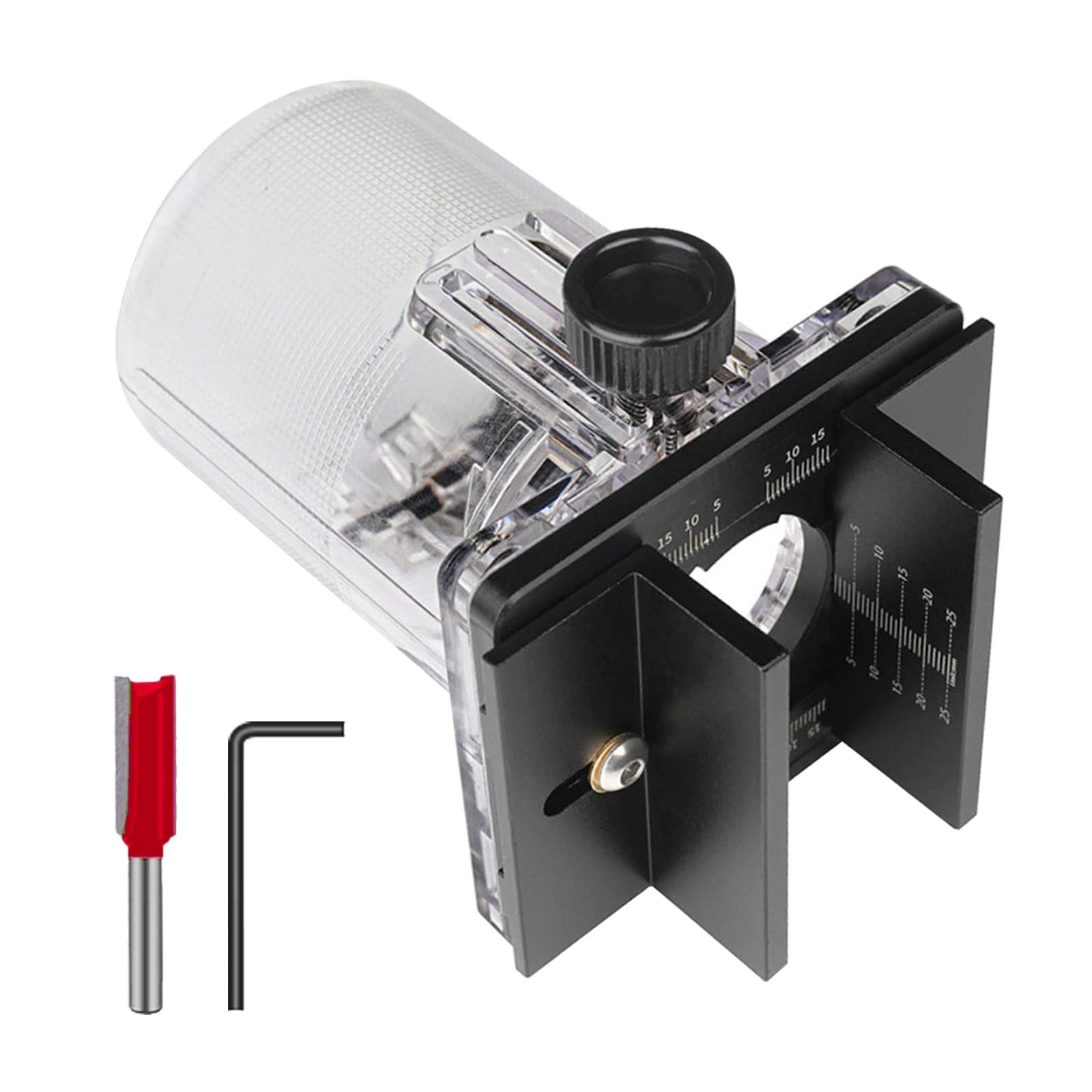 Wood Router Slotting Locator, 2 in 1 Adjustable High Precision Slotting Machine Router Guide Router Attachment Accessories for 65mm Slotting Trimming Machine