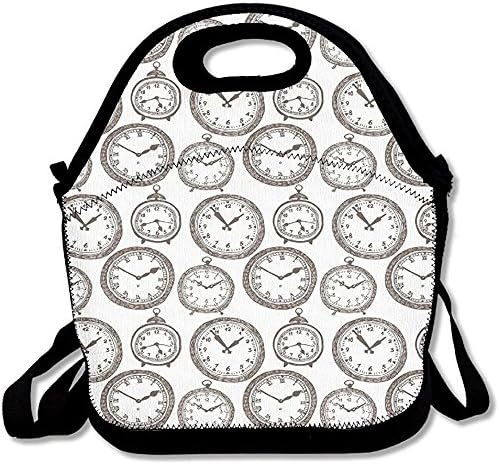 Staroind Vintage Pocket Watch With Numbers On It Design Chronometers Lunch Bag Tote For School Work Outdoor