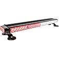CUMART 26.5" Red White 54 LED Emergency Warning POV Light Bar For Firefighter Trucks EMS First Responder Flashing Strobe Traffic Advisor Double Side with Magnetic Base (26.5" 54LED, White/Red)