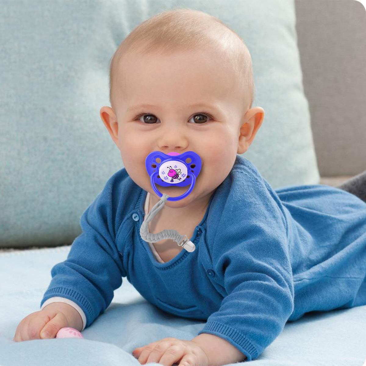 Baby Pacifier Holder for Boys and Girls, Teething Straps Unisex Design, Smoother Clip 100% Handmade Braided, Easy to Use for Teething Toy, (Pink) : Baby