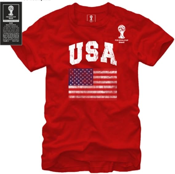 Amazon.com : FIFA USA Soccer 2014 World Cup Flag Red T-Shirt : Clothing