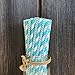 Outside the Box Papers Paper Straws - Aqua Blue White - Stripe Chevron - 7.75 inches - 100 Pack Brand