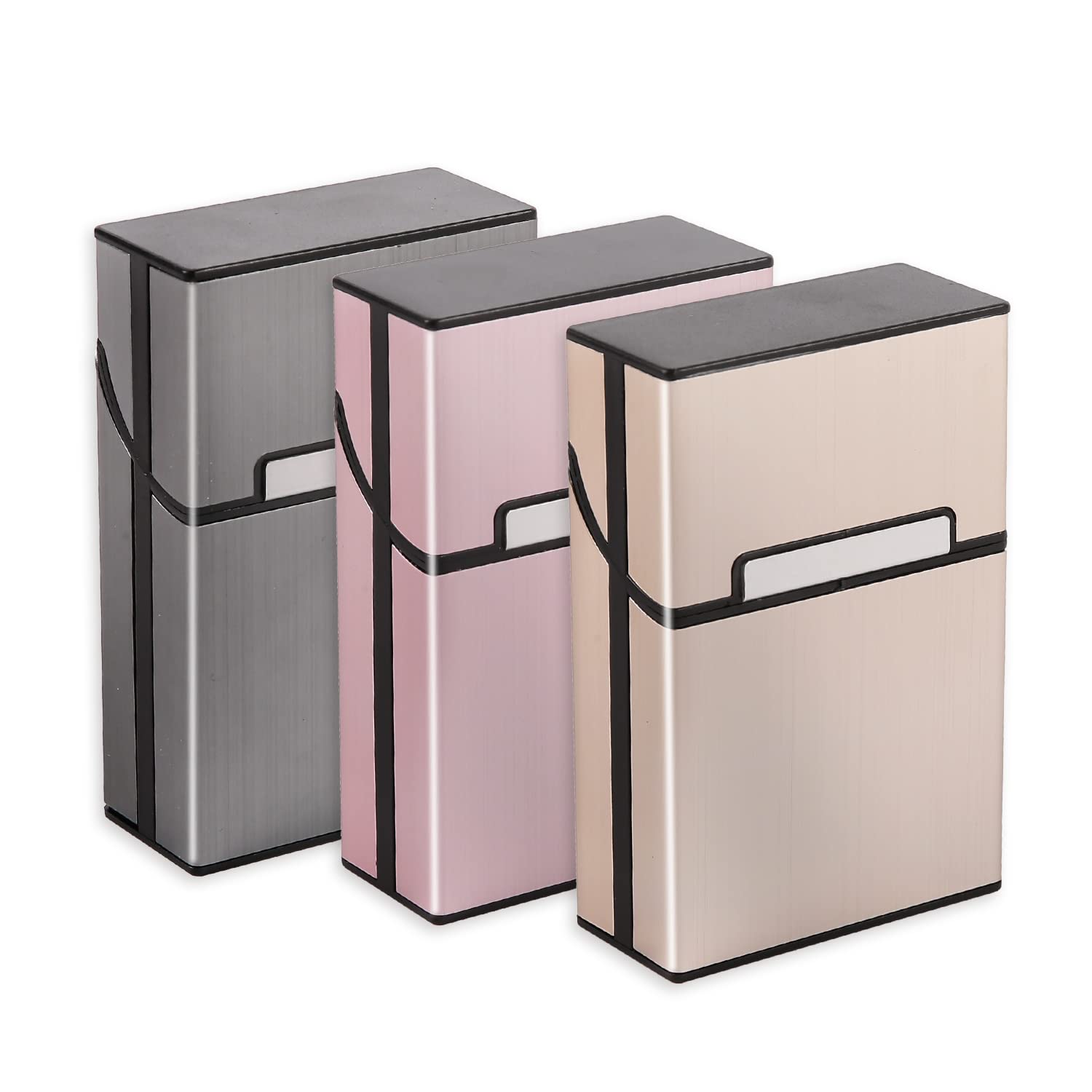 3 pcs Cigarette Case,Cigarette Holder,Cigarette Tin,Cigarette Box,Lightweight Cigarette Case,Aluminum Cigarette Box Holder