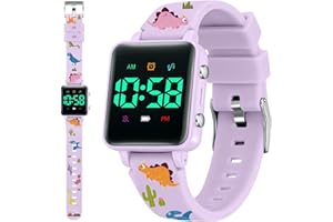 VTAIGE Potty Training Watch for Toddlers, Upgrade Magnetic Charging Potty Reminder with Music/Vibration/Colorful Lights Countdown, Cute Pattern Silicone Strap, Waterproof Kids Digital Watch, Gift for Kids