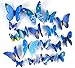 Margoth 24Pcs Home Decoration poster DIY 3D Butterfly Wall Stickers Creative Colorful Blue wall decor hot sale