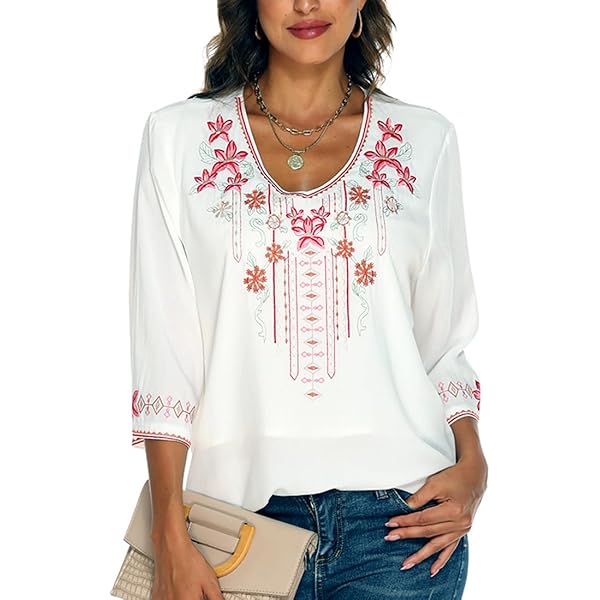 トップス orgue Flower embroidery blouse Flower embroidery blouse