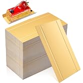 FDKYOEK 200 PCS Mini Cake Boards, 5 &times; 2.8 Inch Small Rectangle Cake Boards, Golden Cardboard Mousse Cakes Base, Rectangular Cupcake Dessert Paper Plates for Party Wedding Birthday Catering Restaurant