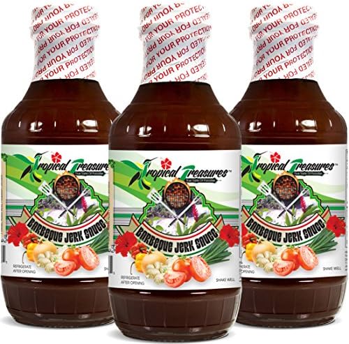 Tropical Treasures Jamaican Barbeque Jerk Sauce 16oz (Pack of 3)
