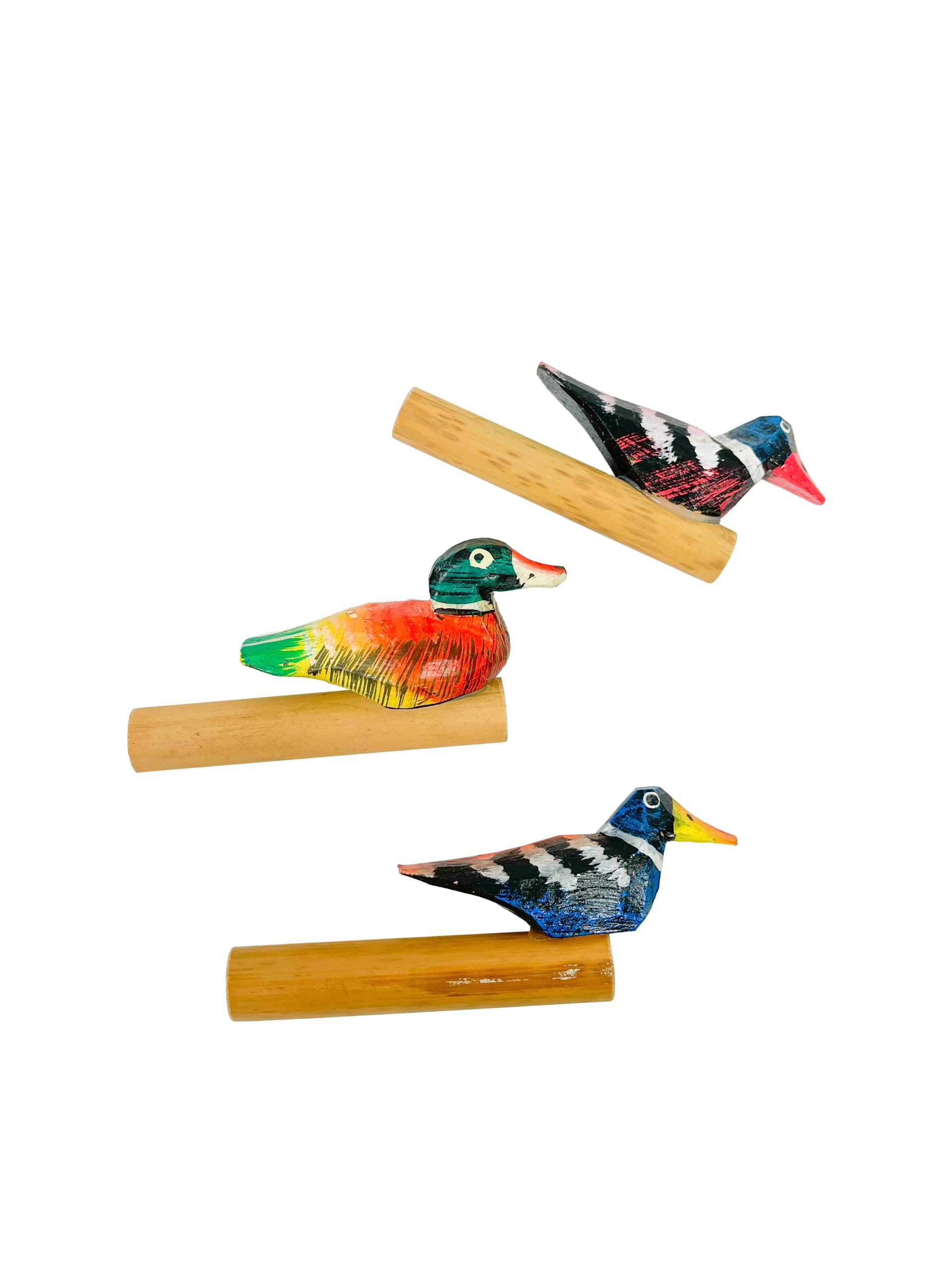 My Family House Painted Duck Caller Brown - Bamboo - Handmade Bird Whistle - 12 cm