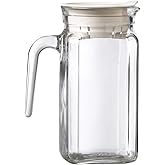Amici Home Italian Igloo Quadra Glass Pitcher with Lid and Spout | 17 Ounce | Clear Glass Water Pitcher for Refrigerator | Carafe for Iced Tea, Juice, Milk, Cold Brew and Mimosa Bar
