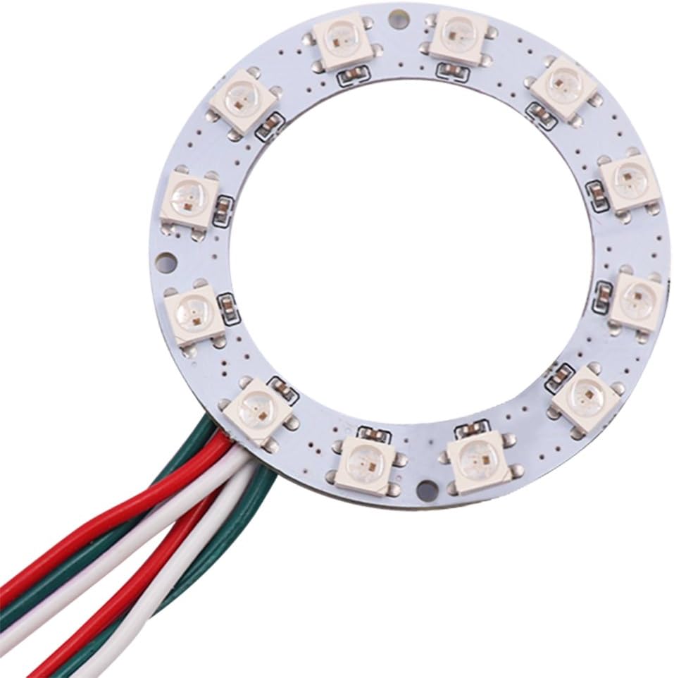 Xunata 1pc Addressable WS2812B SK6812 16 LEDs Pixel Ring Modules DC5V RGB Full Color Round LED Circle for Arduino (16LEDs/Ring)