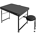HECASA Portable Shooting Table with Shooting Bench, Shooting Bench Rest for Rifles, Adjustable Legs and Seat, Design for Easy Transport and Outdoor Target Shooting