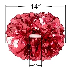 Hooshing 2PCS Red Pom Poms Cheer Professional