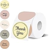 WANGHENG 2 inch Round Thermal Label,Morandi Circle Thermal Sticker Labels for Business and Home,Direct Thermal Printer Label for DIY Logo Design,Thanks Card,500 Labels/1 Roll