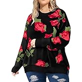 RITERA Plus Size Sweater for Women Pullover Crewneck Knit Side Split Sweatershirt Winter Casual Basic Oversize XL-5XL