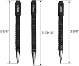 QWORK 3Pcs Centre Punch Set Nail Punch Positioning Drilling Holes 1/16 5/64 1/9 view 4