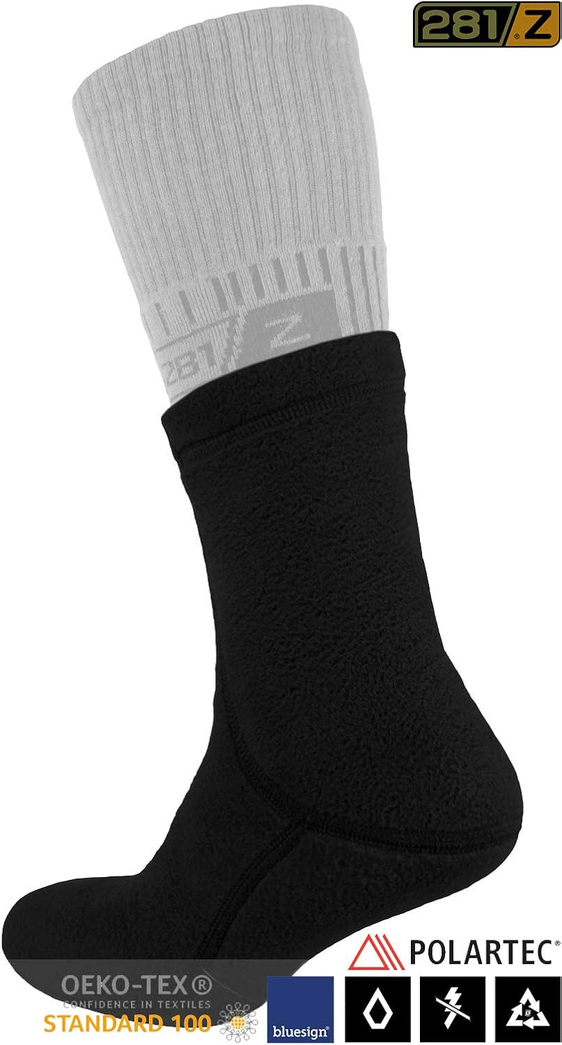 281Z Hiking Warm 6 inch Boot Liner Socks - Military Tactical Outdoor Sport - Polartec Fleece Winter Socks, Black, Large - Image 3
