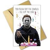 Funny Jason Horror Movie Birthday Card - Halloween Theme Greeting Card With Envelope