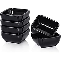Delling 3 Oz Ceramic Side Dishes for Tomato Sauce, Soy, BBQ and other Party - Set of 6