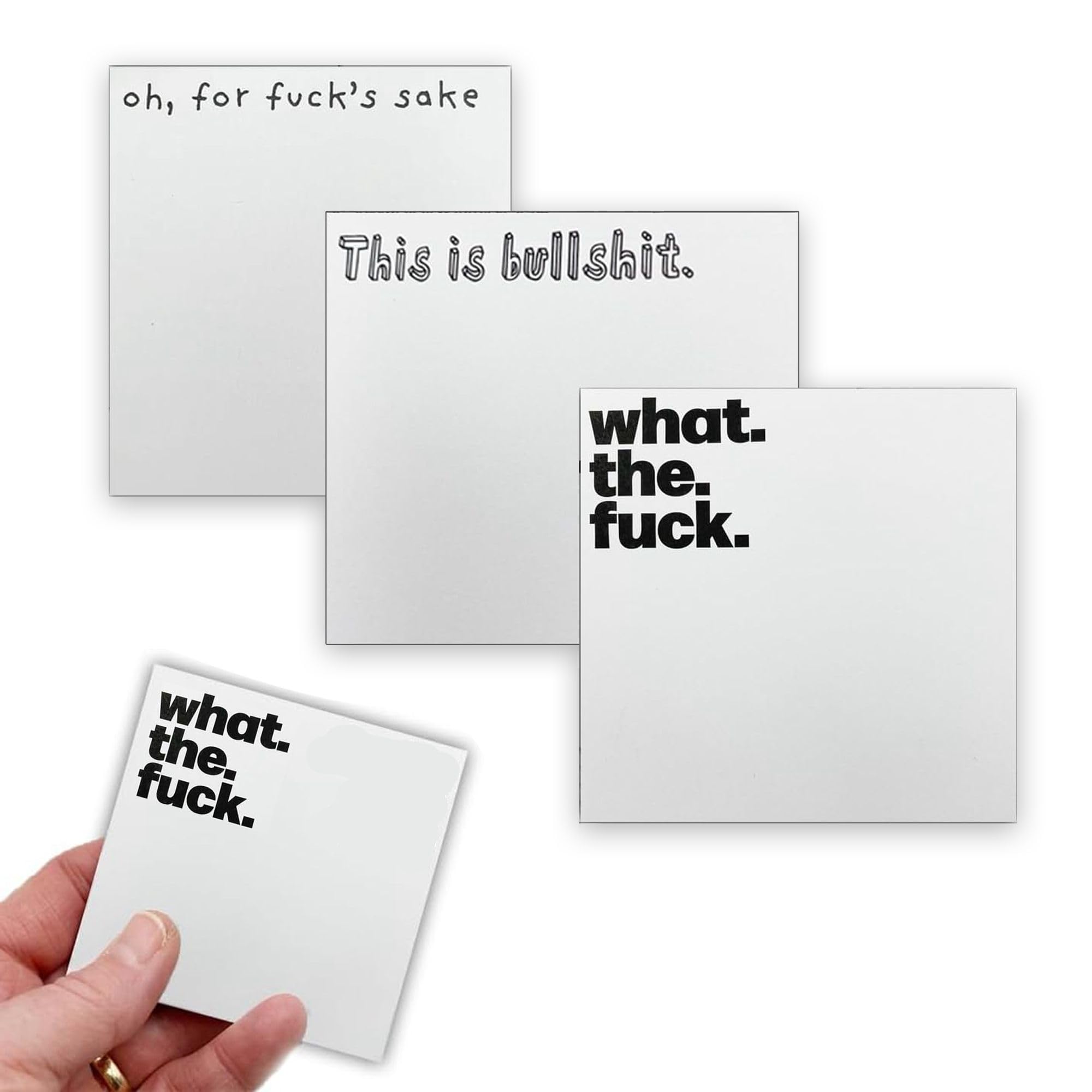 Small Sticky Notes, 3PCS Sticky Notes Set, Sticky Notes Novelty Office Supplies, Rude Posted Notes Desk Accessories Christmas Gifts, Funny Gifts for Friends Co-Workers Boss