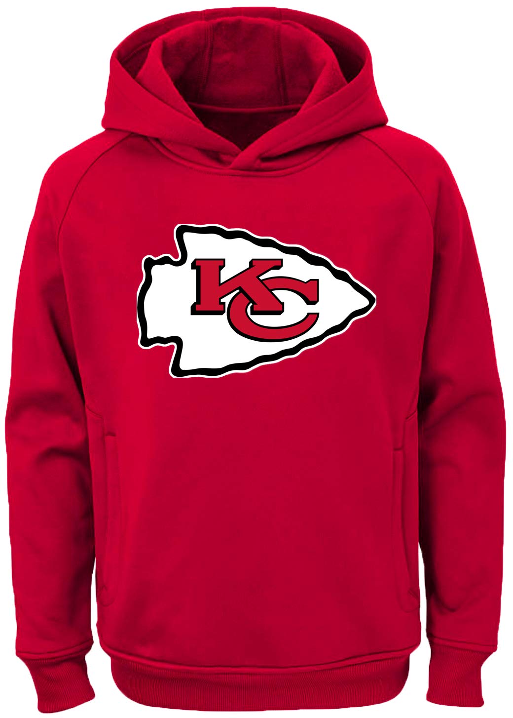 Outerstuff NFL Kids Youth 8-20 Official Team Color Polyester Performance Football Primary Logo Pullover Sweatshirt Hoodie - Kansas City Chiefs Red - Small 8 Image
