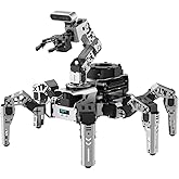 HIWONDER ROS2 Jetson Hexapod with OpenClaw Large AI Models ChatGPT SLAM Mapping 3D AI Vision Voice Scene Understanding Self-Balancing ROS Education Robot, ROSpider Advanced Kit &amp; Jetson Nano 4GB