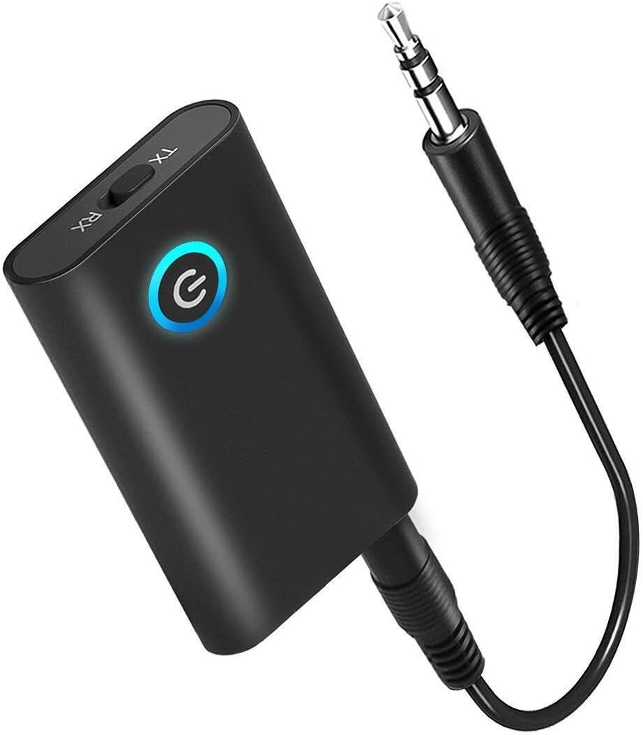 Bluetooth Transmitter/Receiver 2-in-1 Wireless 3.5mm Portable Audio Adapter with aptX Low Latency&A2DP Stereo Music Transmission for TV/PC/Car Sound SystemBluetooth Transmitter/Receiver JMFONE 2-in-1