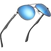 ZENOTTIC Polarized Aviator Sunglasses for Men Carbon Fiber Temple Pilot Sun Glasses with Mirrored Lens UV Protection