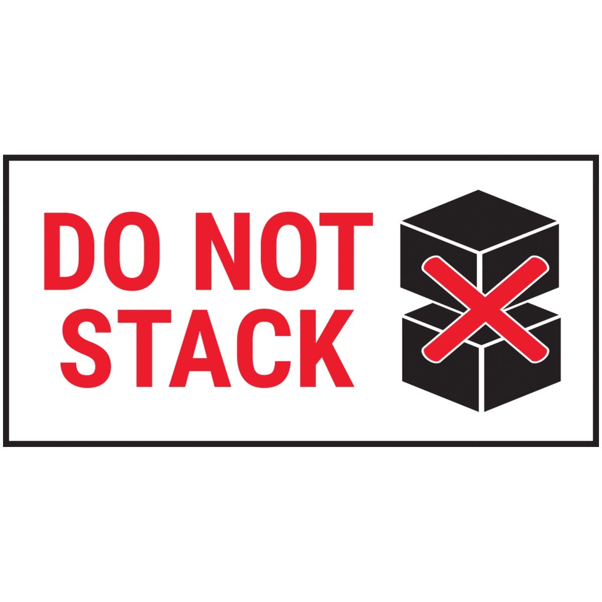 V Safety Do Not Stack Boxes Red Sticker - 51x25mm (Roll of 250)
