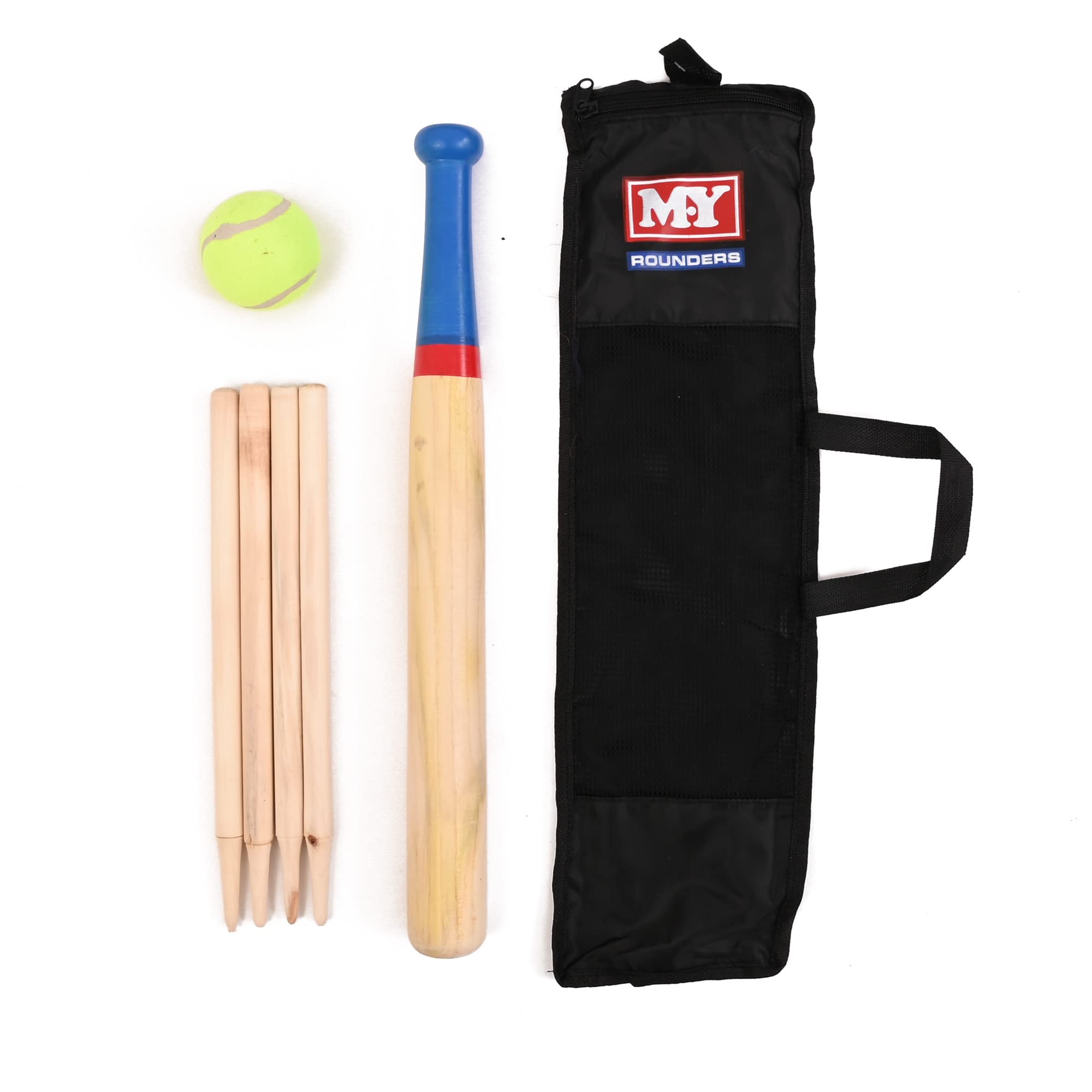 M.Y Deluxe 6 Piece Wooden Rounders Set & Carry Bag Outdoor Games
