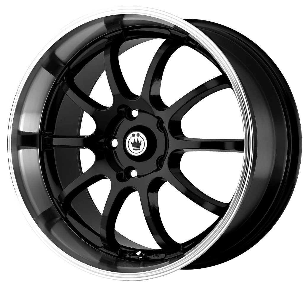 Konig-Lightning-Gloss-Black-Wheel-with-Machined-Lip-14x64x100mm