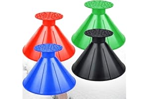 Vegepeel UMUACCAN Ice Scraper,Magical Car Snow Scraper,4 Pcs Portable Cone-Shaped Multifunctional Snow Remover Wiper,Upgrade 2-in-1 Refueling and Deicing Removal