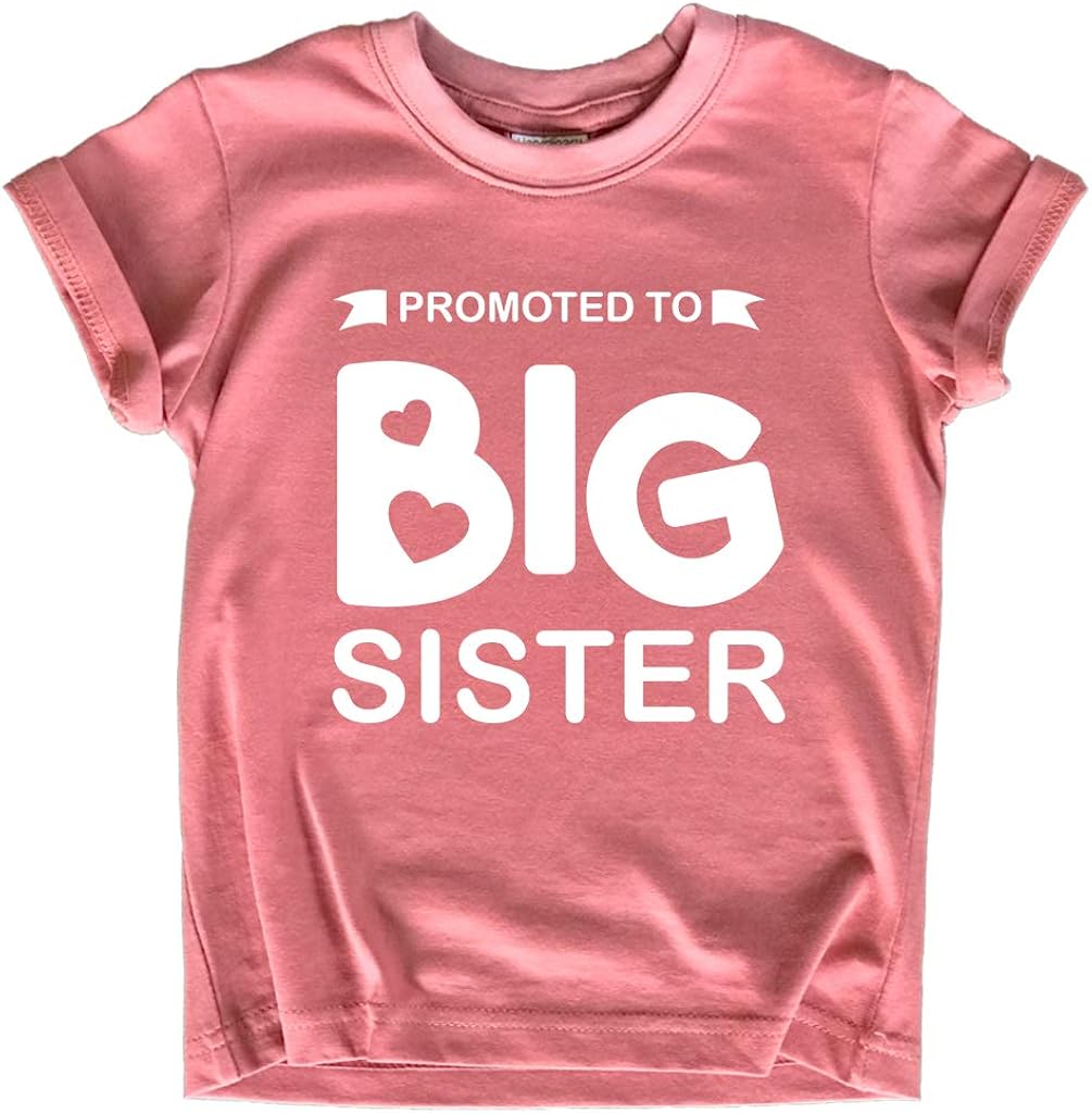 Promoted to Big Sister Shirt for Little Girls Toddler Baby Announcement Outfits: Clothing