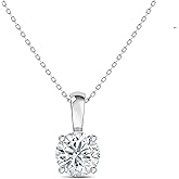 EternalDia 925 Sterling Silver with Cubic Zirconia Solitaire Necklace Pendant for Women with 18" Chain