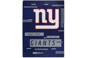 NORTHWEST ENTERPRISES NFL Digitize Design Plush Raschel Thow Blanket, 60"x80" (New York Giants)