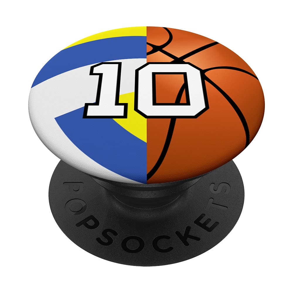 Volleyball Basketball Player Jersey Favorite Number #10 PopSockets Swappable PopGrip