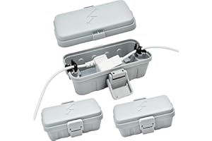 Hrensaw 3PCS Small Weatherproof Electrical Connection Box(Inner 5.5x3x2.2inch),Outdoor Electrical Box,Waterproof Extension Cord Covers for Plug, Extension Cables, Holiday Lights,Grey