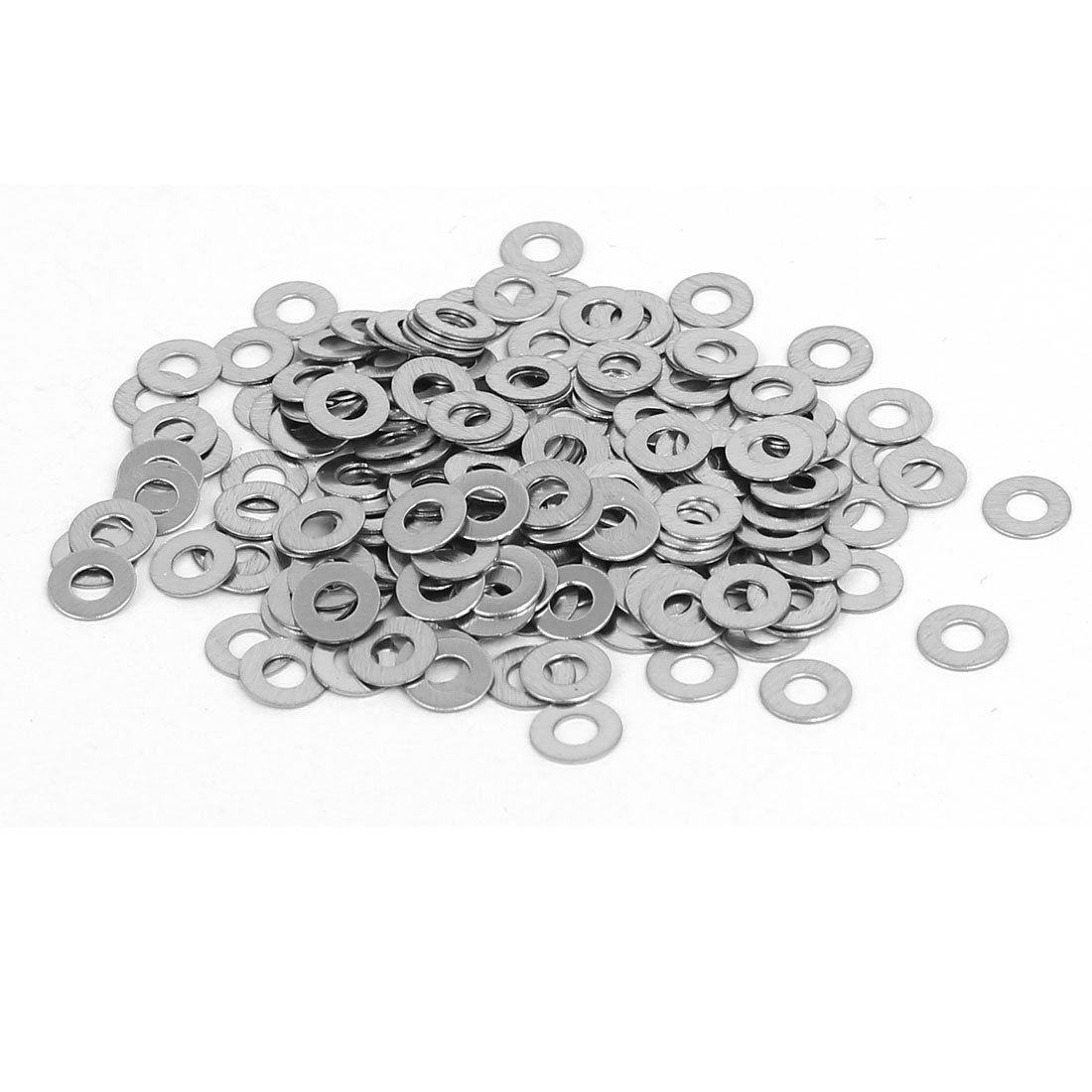 Sourcingmap M2 304 Stainless Steel Flat Washers Spacers Fastener DIN125 200PCS