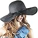 Debra Weitzner Beach Straw Floppy Hat for Women Wide Brim - Sun Protection - Packable Foldable Summer Sun hat for Ladies