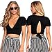 OUMAL Women Girls Lady Sexy Crop Top Skeleton Hands Printed Halloween Short Sleeve T Shirt