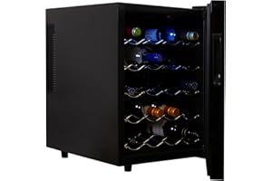 Koolatron 20 Bottle Refrigerator Wine Cooler Black Thermoelectric Wine Fridge Under Counter Wine Cellar for Red White Sparkling Wine Storage in Home Bar Apartment