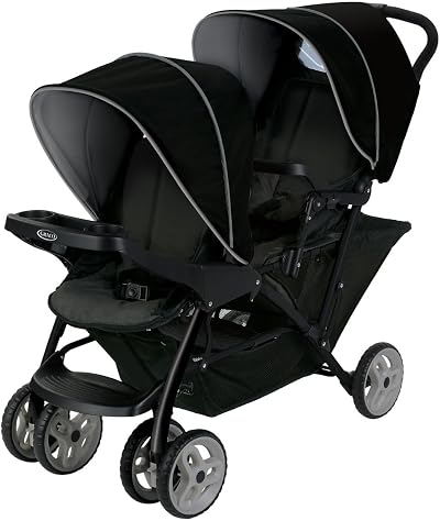 Graco Stadium Duo Tandem Pushchair Black Grey Suitable from birth to 3 yrs