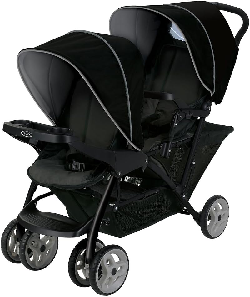 Graco Stadium Duo Tandem Pushchair Black Grey Suitable from birth to 3 yrs